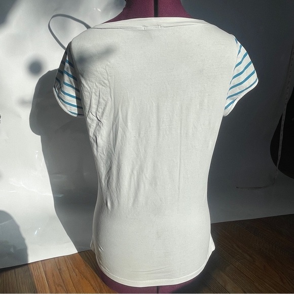 Jacob by mark Jacob casual stretchy any blue/white front striped shirt - Picture 2 of 10